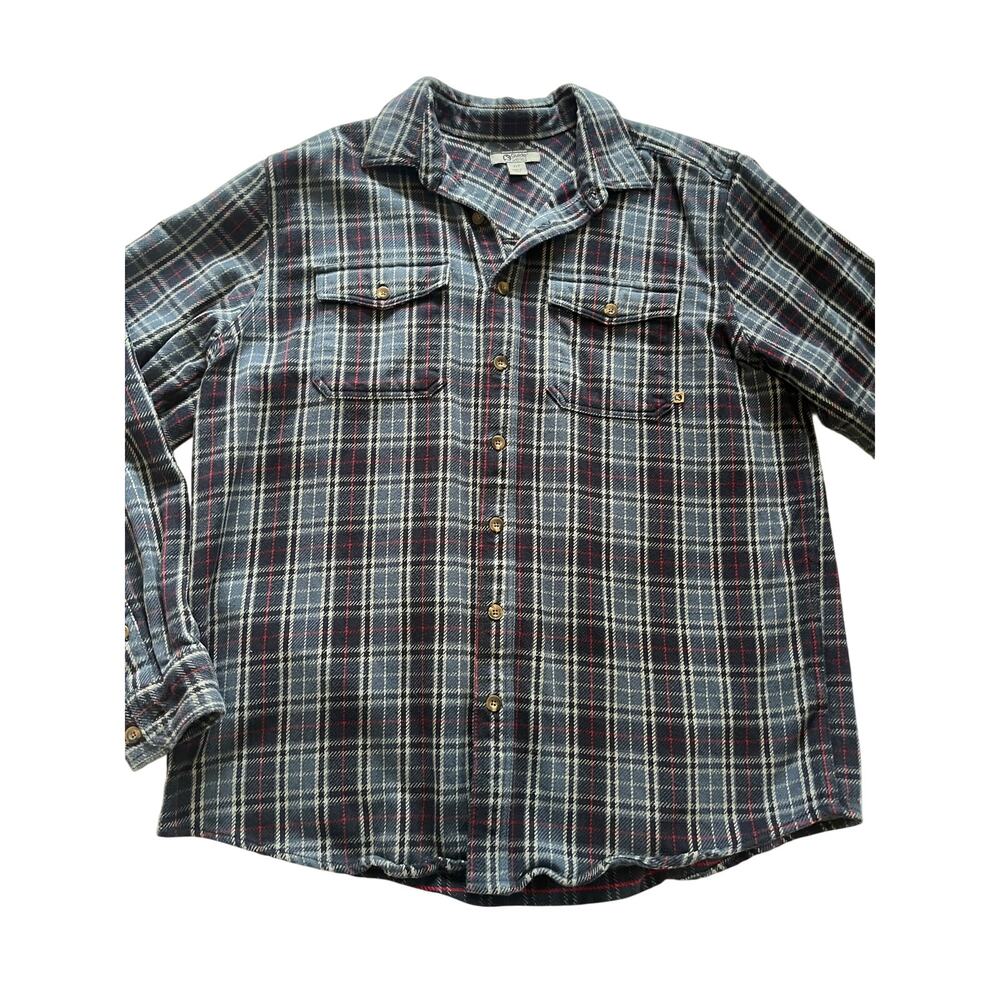 Gander Mtn guide series XLT plaid flannel Shirt Men's Button Cotton